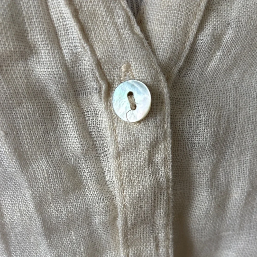 C&C California 100% Linen Button-Up Top size L - Picture 4 of 10